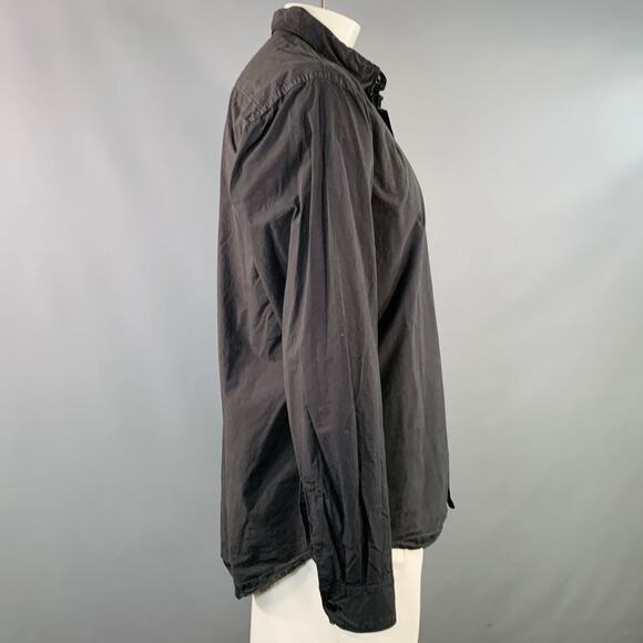 MERZ B. SCHWANEN Size XL Black Cotton One Pocket Long Sleeve Shirt - Picture 2 of 6